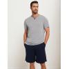 GYS Men’s Pajama Sets, Bamboo Viscose Short Sleeves and Shorts 2 Piece V-Neck Pajamas for Men(Heather Grey/Navy)