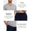 GYS Men’s Pajama Sets, Bamboo Viscose Short Sleeves and Shorts 2 Piece V-Neck Pajamas for Men(Heather Grey/Navy)