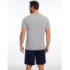 GYS Men’s Pajama Sets, Bamboo Viscose Short Sleeves and Shorts 2 Piece V-Neck Pajamas for Men(Heather Grey/Navy)