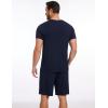 GYS Men’s Pajama Sets, Bamboo Viscose Short Sleeves and Shorts 2 Piece V-Neck Pajamas for Men(Navy)