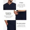 GYS Men’s Pajama Sets, Bamboo Viscose Short Sleeves and Shorts 2 Piece V-Neck Pajamas for Men(Navy)