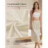 GYS Women’s Half Slips for Under Dresses A-line Lace Trim Mini Underskirt(Beige Long)
