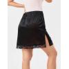GYS Women’s Half Slips for Under Dresses A-line Lace Trim Mini Underskirt(Black)