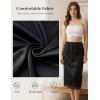 GYS Women’s Half Slips for Under Dresses A-line Lace Trim Mini Underskirt(Black Long)