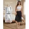 GYS Women’s Half Slips for Under Dresses A-line Lace Trim Mini Underskirt(Black Long)