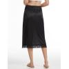 GYS Women’s Half Slips for Under Dresses A-line Lace Trim Mini Underskirt(Black Long)