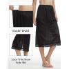 GYS Women’s Half Slips for Under Dresses A-line Lace Trim Mini Underskirt(Black Long)