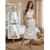 GYS Women’s Half Slips for Under Dresses A-line Lace Trim Mini Underskirt(White Long)