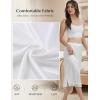 GYS Women’s Half Slips for Under Dresses A-line Lace Trim Mini Underskirt(White Long)