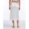 GYS Women’s Half Slips for Under Dresses A-line Lace Trim Mini Underskirt(White Long)