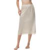 GYS Women’s Half Slips for Under Dresses A-line Lace Trim Mini Underskirt(Beige Long)
