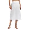 GYS Women’s Half Slips for Under Dresses A-line Lace Trim Mini Underskirt(White Long)
