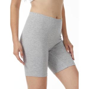GYS Bamboo Viscose Women’s Slip Shorts for Under Dresses, Cloud-like Soft Anti Chafing Stretchy Boyshorts Panties(Light Heather Grey)