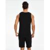 GYS Bamboo Viscose Men’s Pajama Sets Tank Tops with Shorts 2 Pieces Men Loungewear Sets(Black)