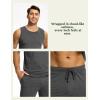 GYS Bamboo Viscose Men’s Pajama Sets Tank Tops with Shorts 2 Pieces Men Loungewear Sets(Black Melange)