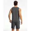 GYS Bamboo Viscose Men’s Pajama Sets Tank Tops with Shorts 2 Pieces Men Loungewear Sets(Black Melange)