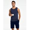 GYS Bamboo Viscose Men’s Pajama Sets Tank Tops with Shorts 2 Pieces Men Loungewear Sets(Deep Blue)