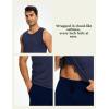 GYS Bamboo Viscose Men’s Pajama Sets Tank Tops with Shorts 2 Pieces Men Loungewear Sets(Deep Blue)