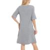 GYS Bamboo Viscose Nightgowns for Women Short Sleeve Crewneck Sleep Shirt(Heather Grey)
