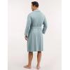 GYS Premium Men’s Robe Bamboo Viscose Knee Length Soft Comfy Bathrobe(Greyish Green)