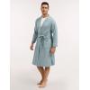 GYS Premium Men’s Robe Bamboo Viscose Knee Length Soft Comfy Bathrobe(Greyish Green)