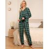 GYS Viscose from Bamboo Pajama Sets for Women Long Sleeve Sleepwear Soft Christmas Pjs Lounge Sets(Black Green Plaid)