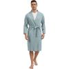 GYS Premium Men’s Robe Bamboo Viscose Knee Length Soft Comfy Bathrobe(Greyish Green)