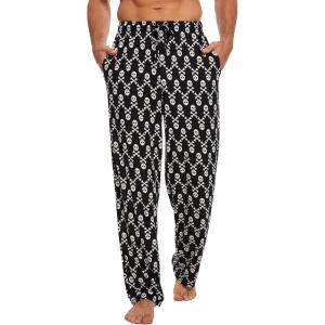 GYS Men’s Bamboo Viscose Pajama Pants, Soft Sleep Lounge Pants Comfy Pj Bottoms with Pockets & Drawstring(Skulls)