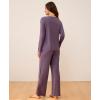 GYS Bamboo Viscose Womens Pajamas Set Long Sleeve Crew Neck Sleep Set(Air Purple)
