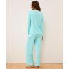 GYS Bamboo Viscose Womens Pajamas Set Long Sleeve Crew Neck Sleep Set(Aqua)