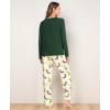 GYS Bamboo Viscose Womens Pajamas Set Long Sleeve Crew Neck Sleep Set(Dark Green/Cactus)