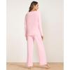 GYS Bamboo Viscose Womens Pajamas Set Long Sleeve Crew Neck Sleep Set(Pink)