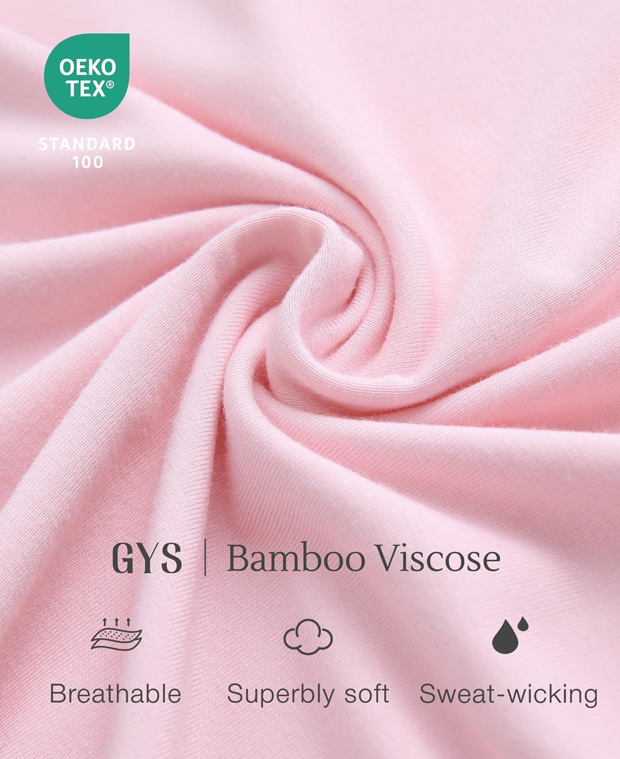 imageGYS Bamboo Viscose Nightgown for Women Button Down Sleepshirt with Pockets Short Sleeves Nightshirt Comfy Sleepwear PajamaPink