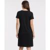 GYS Bamboo Viscose Nightgown for Women, Button Down Sleepshirt with Pockets, Short Sleeves Nightshirt, Comfy Sleepwear Pajama(Black)