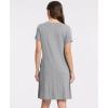 GYS Bamboo Viscose Nightgown for Women, Button Down Sleepshirt with Pockets, Short Sleeves Nightshirt, Comfy Sleepwear Pajama(Heather Grey)
