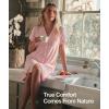 GYS Bamboo Viscose Nightgowns for Women Soft Button Down Short Sleeve Summer V Neck Sleep Dress(Pink)
