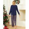GYS Women’s Pajama Sets Bamboo Viscose Long Sleeve Sleepwear with Pants Soft Pjs Lounge Set Ladies Loungewear(Navy Plaid/Straight-leg)
