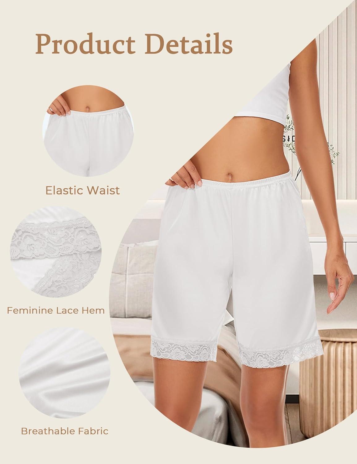 imageGYS Slip Shorts Culotte for Women Split Skirt Lace Pettipants BloomerBlackwhite
