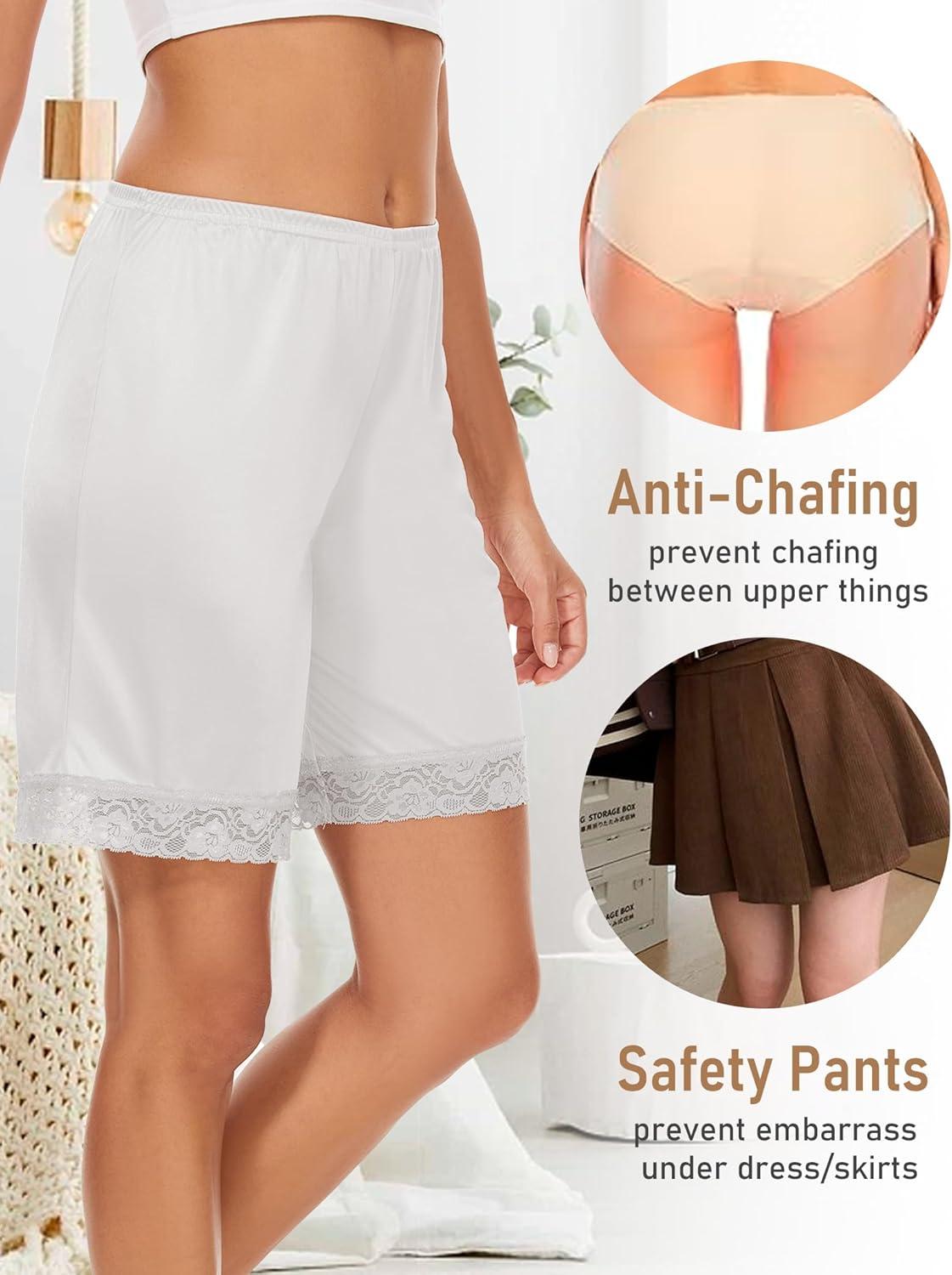 imageGYS Slip Shorts Culotte for Women Split Skirt Lace Pettipants BloomerBlackwhite