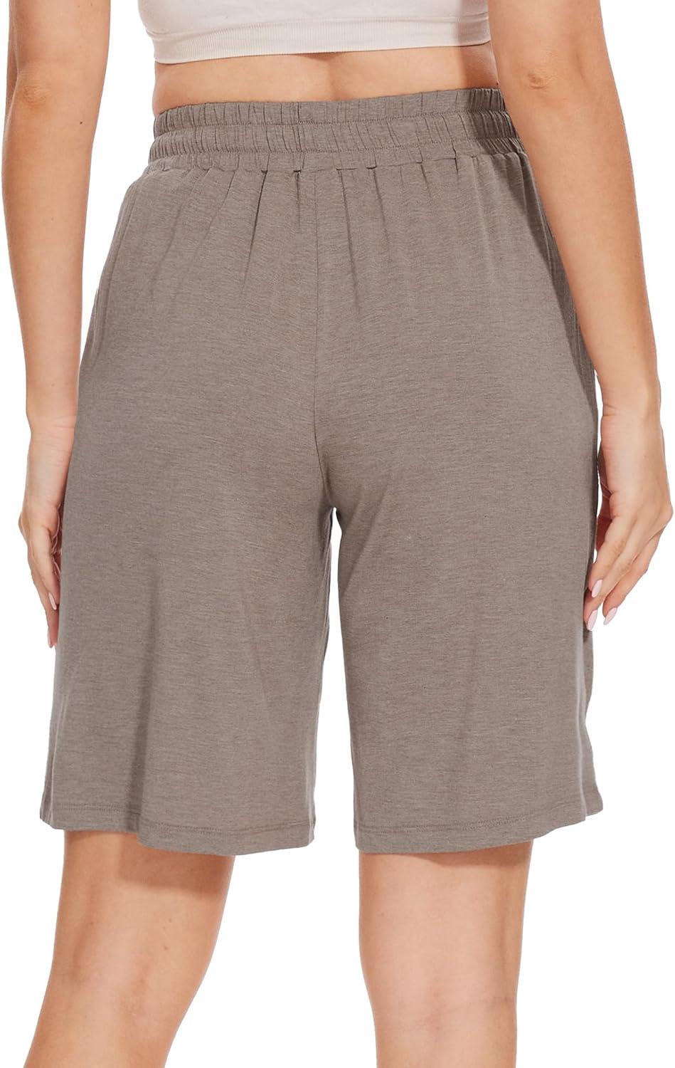 imageGYS Womens Soft Comfy Bamboo Viscose Pajama Shorts with PocketsCamel
