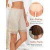 GYS Slip Shorts Culotte for Women Split Skirt Lace Pettipants Bloomer(Black+beige)