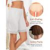 GYS Slip Shorts Culotte for Women Split Skirt Lace Pettipants Bloomer(Black+white)