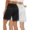 GYS Slip Shorts Culotte for Women Split Skirt Lace Pettipants Bloomer(Black+white)