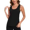 GYS Basic Tank Tops for Women Summer Ribbed Sleeveless Tops Racerback Fitted Pajama Shirts(Black)