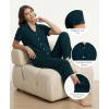 GYS Bamboo Viscose Pajamas for Women Set, Cloud-Soft Short Sleeve Button Down Sleep Set​​ with Pockets, Comfy Sleepwear(Darkcyan)
