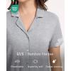 GYS Bamboo Viscose Pajamas for Women Set, Cloud-Soft Short Sleeve Button Down Sleep Set​​ with Pockets, Comfy Sleepwear(Light Heather Grey)