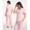 GYS Bamboo Viscose Pajamas for Women Set, Cloud-Soft Short Sleeve Button Down Sleep Set​​ with Pockets, Comfy Sleepwear(Pink)