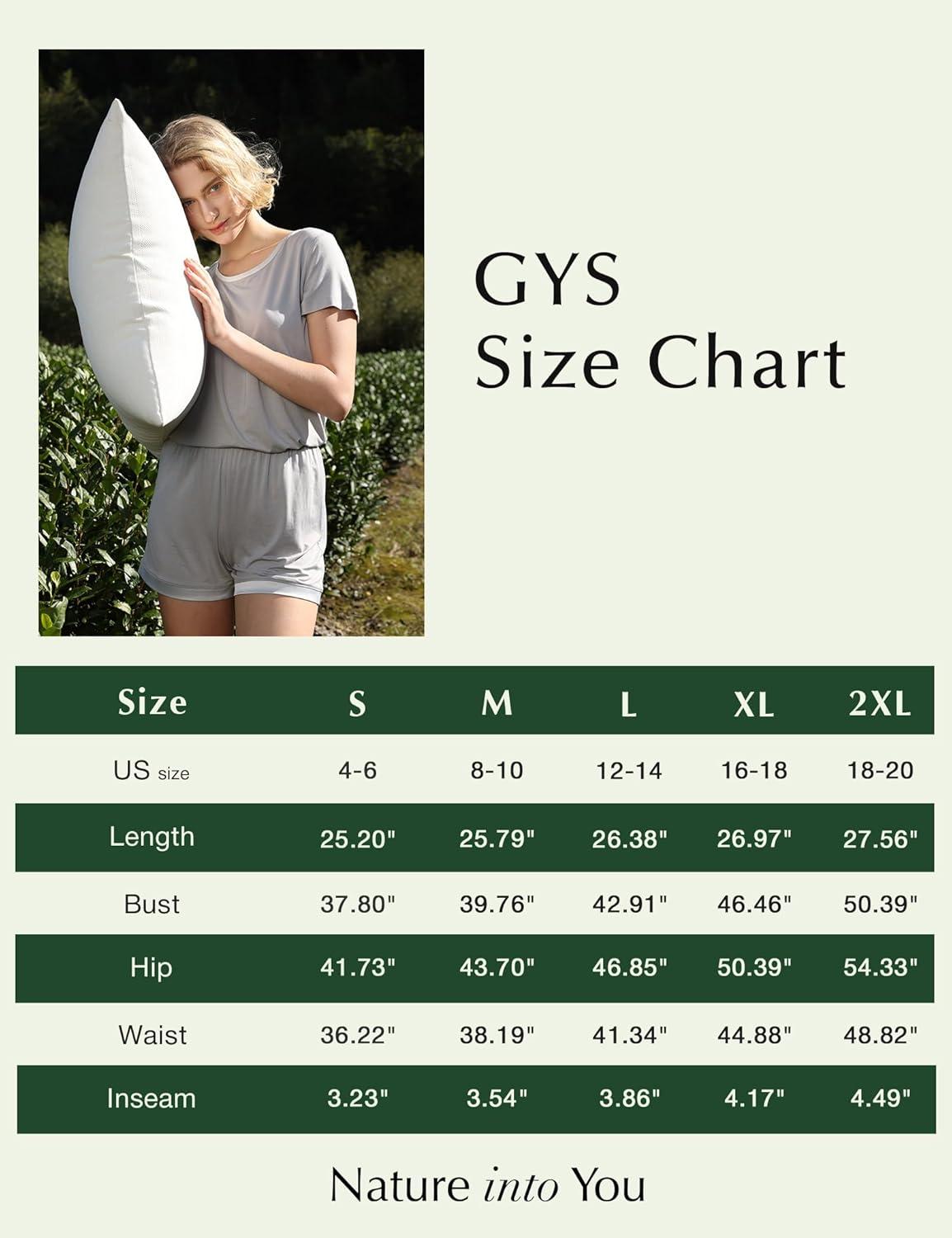 imageGYS Womens Bamboo Viscose Pajama Sets Cooling Short Sleeve Sleepwear for Night Sweats Moisture Wicking Summer PjsLight Grey