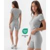 GYS Bamboo Viscose Women’s Lounge Set, 2 Piece Matching Fitted Loungewear Set, Soft V-Neck T-shirt and Shorts Pajama Sets(Heather Grey)
