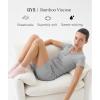 GYS Bamboo Viscose Women’s Lounge Set, 2 Piece Matching Fitted Loungewear Set, Soft V-Neck T-shirt and Shorts Pajama Sets(Heather Grey)